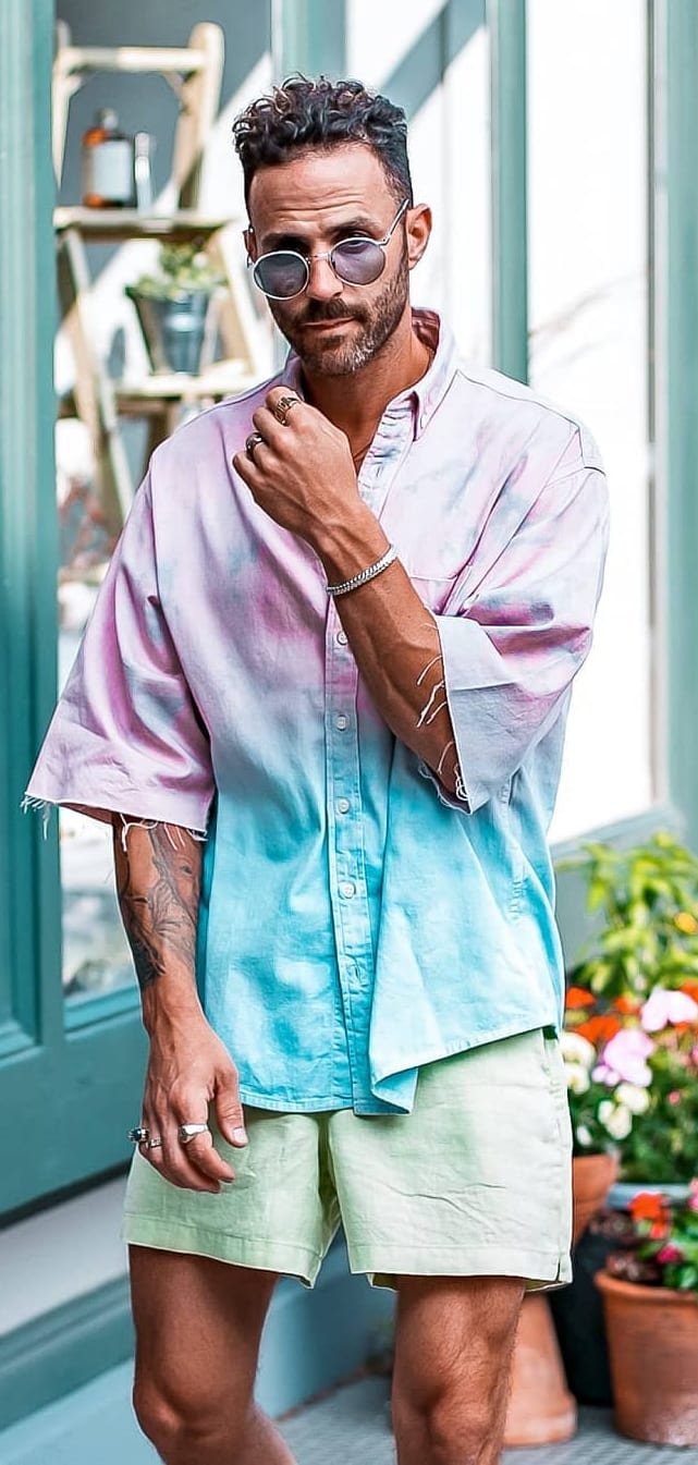 Light-Green-Shorts-and-Pink-Blue-Shirt Light-Green-Shorts-and-Pink-Blue-Shirt