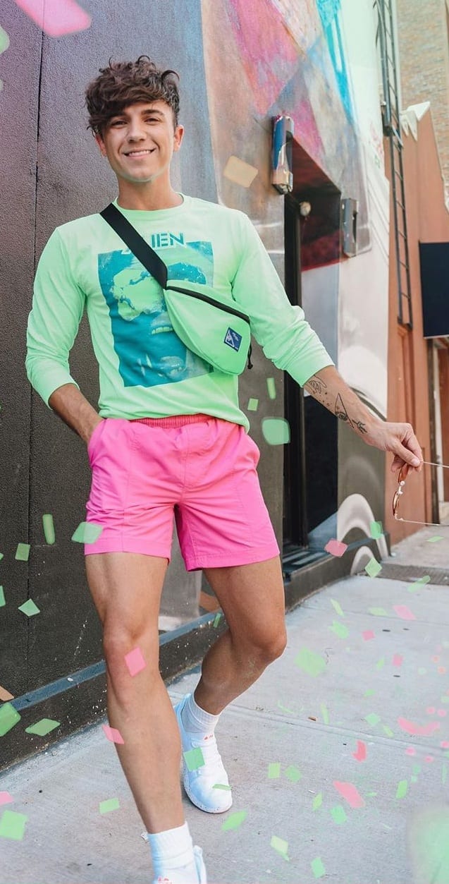 Pink-Shorts-and-Green-t-shirt Pink-Shorts-and-Green-t-shirt