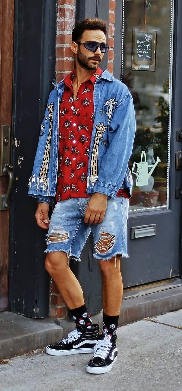 Floral Shirt and Denim Shorts Summer Outfit Combinations Floral Shirt and Denim Shorts Summer Outfit Combinations