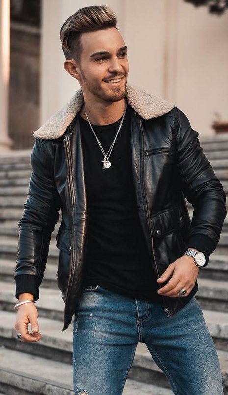 Leather Jacket Outfit for Men to Wear in Fall Leather Jacket Outfit for Men to Wear in Fall