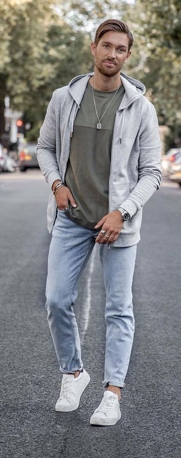 Plain T shirt outfit ideas for men Plain Tee- Denim Jacket- Pants