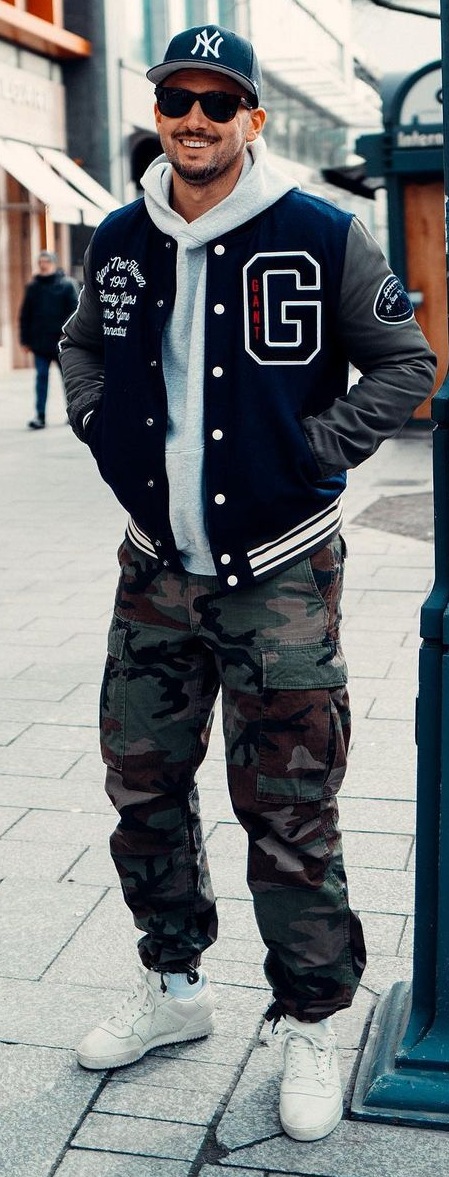 Cargo Styled With Hoodie and Bomber Jacket Outfit Cargo Styled With Hoodie and Bomber Jacket Outfit