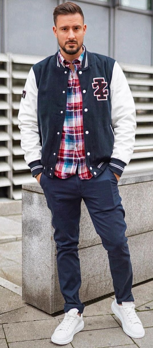 Cool Check Shirt and Bomber Jacket Combo- Streetstyle Outfit Cool Check Shirt and Bomber Jacket Combo- Streetstyle Outfit