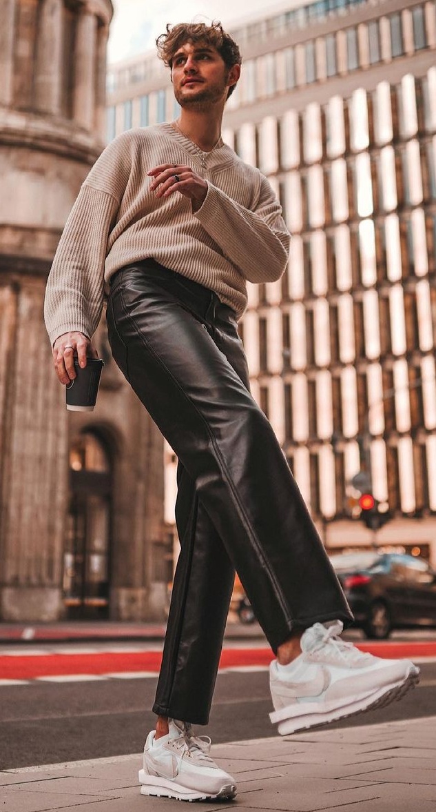 Cool Leather Pants Outfit Idea For Men Cool Leather Pants Outfit Idea For Men
