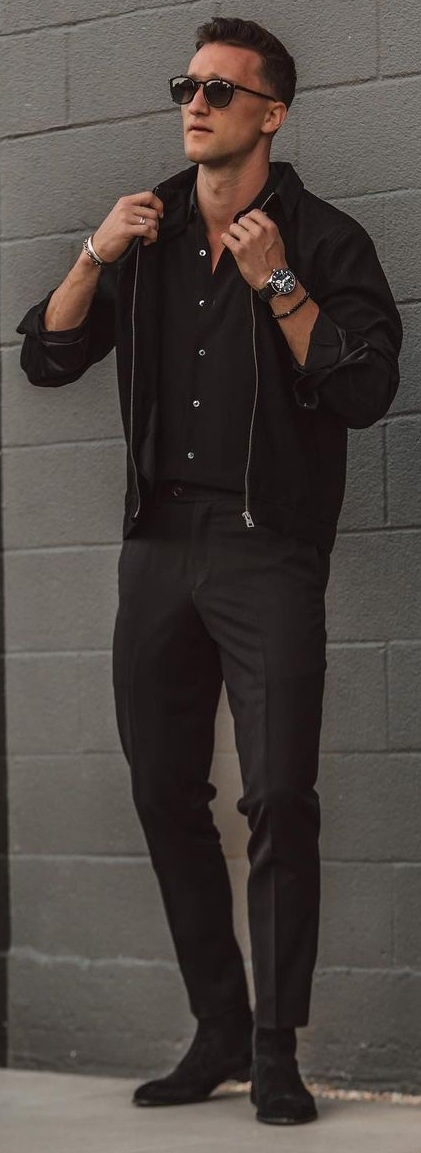 All Black Outfit Styled With Black Jacket All Black Outfit Styled With Black Jacket