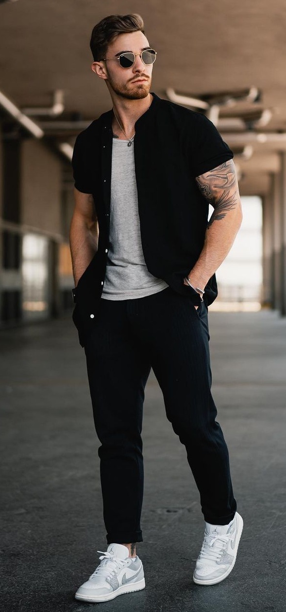Dress Down Black Shirt Outfit For Men To Try Dress Down Black Shirt Outfit For Men To Try