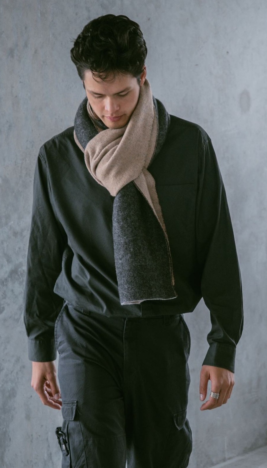 Scarf Layered over a turtle neck Scarf Layered over a turtle neck