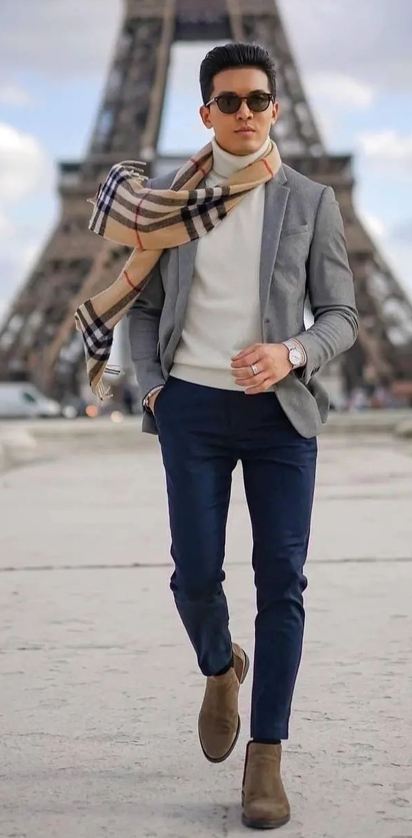 Scarf over a turtle neck Scarf over a turtle neck
