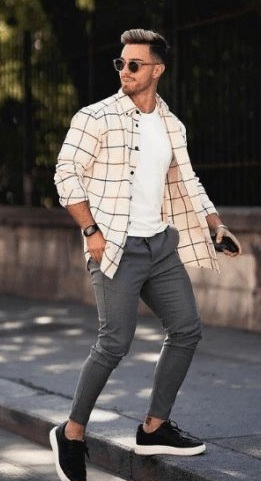Checkered Shacket outfit. Checkered Shacket outfit.