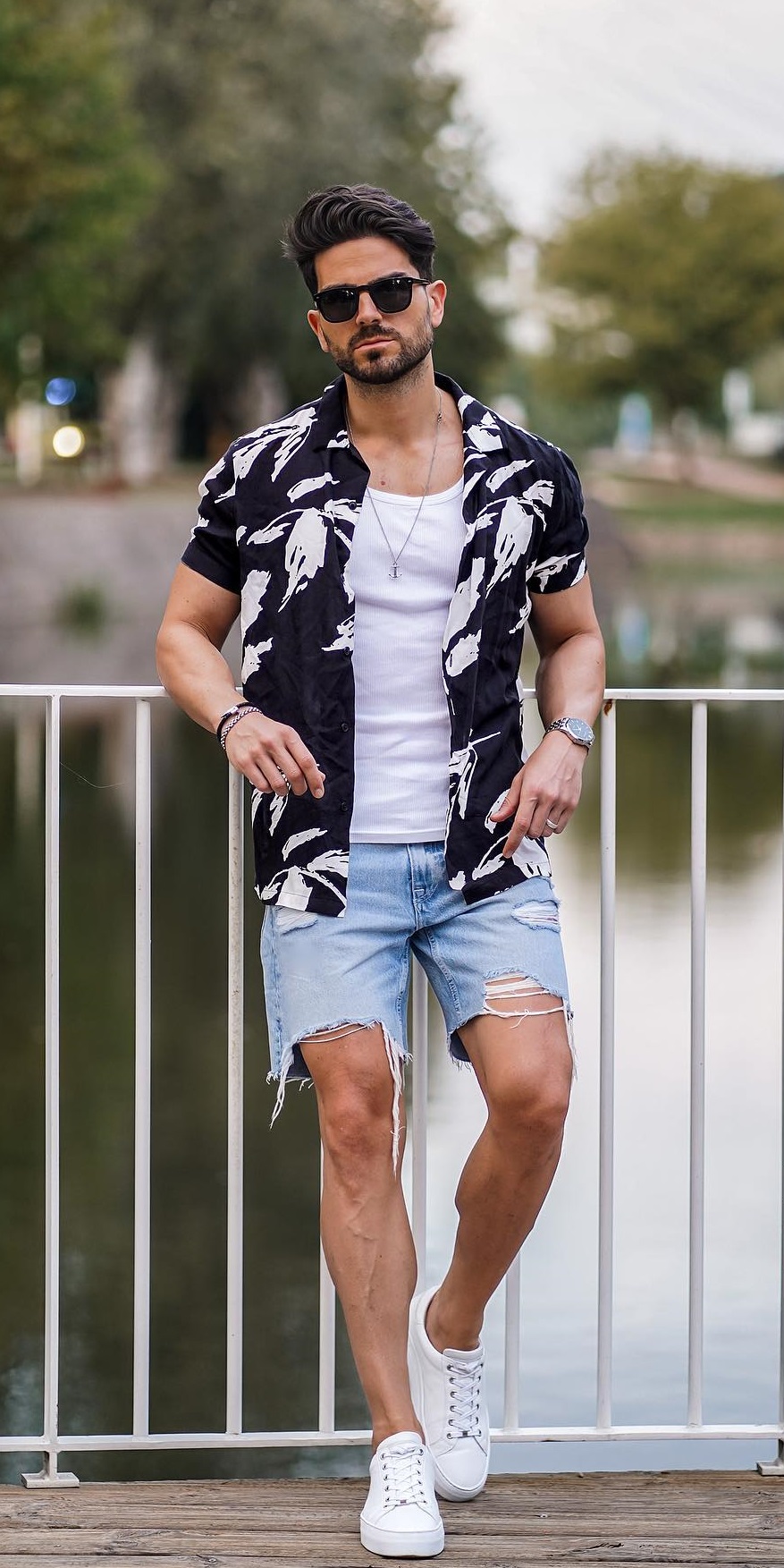 Printed Shirts _ Ripped Shorts Printed Shirts _ Ripped Shorts