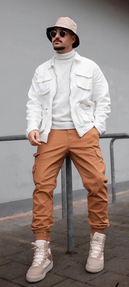 White jackets over Turtle neck for Club night White jackets over Turtle neck for Club night