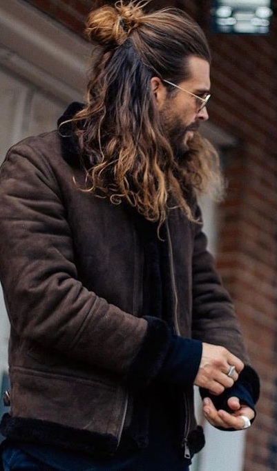 Half Bun. - Mens Long Hair Hairstyles Half Bun. - Mens Long Hair Hairstyles