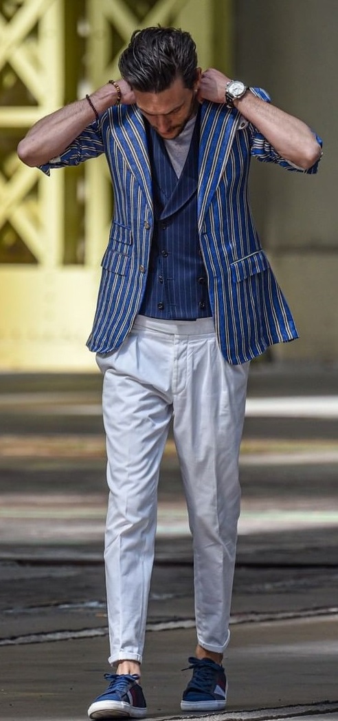 Printed Striped Suits - Suit Looks for Men Printed Striped Suits - Suit Looks for Men