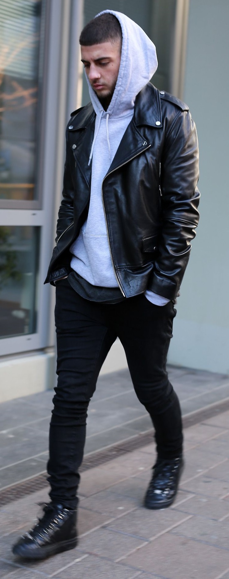 Balenciaga Classic Biker Jacket with a hoodie and boots, being a must-have products to own Balenciaga Classic Biker Jacket with a hoodie and boots, being a must-have products to own