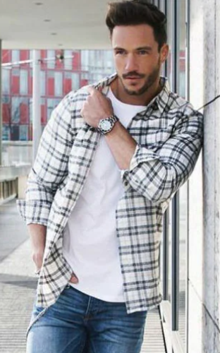 Summer Flannel outfit in cool white color Summer Flannel outfit in cool white color