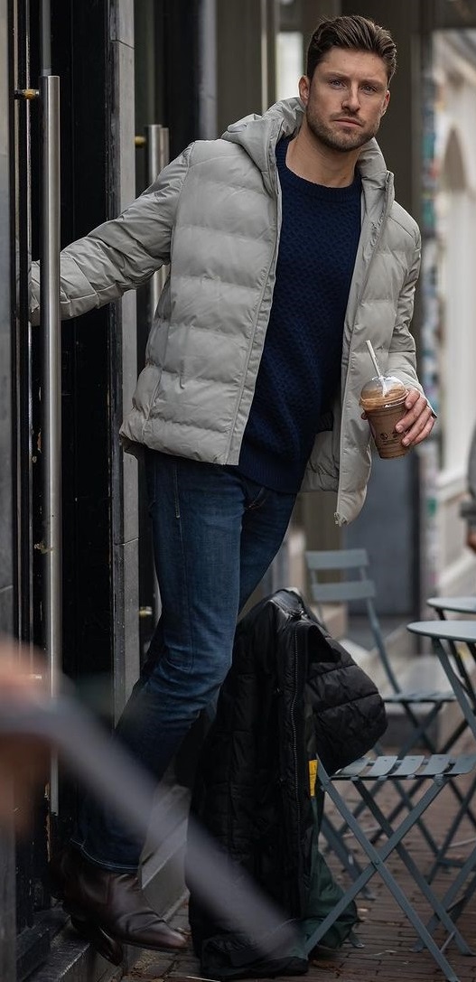 Urban Puffer Jacket in grey color Urban Puffer Jacket in grey color