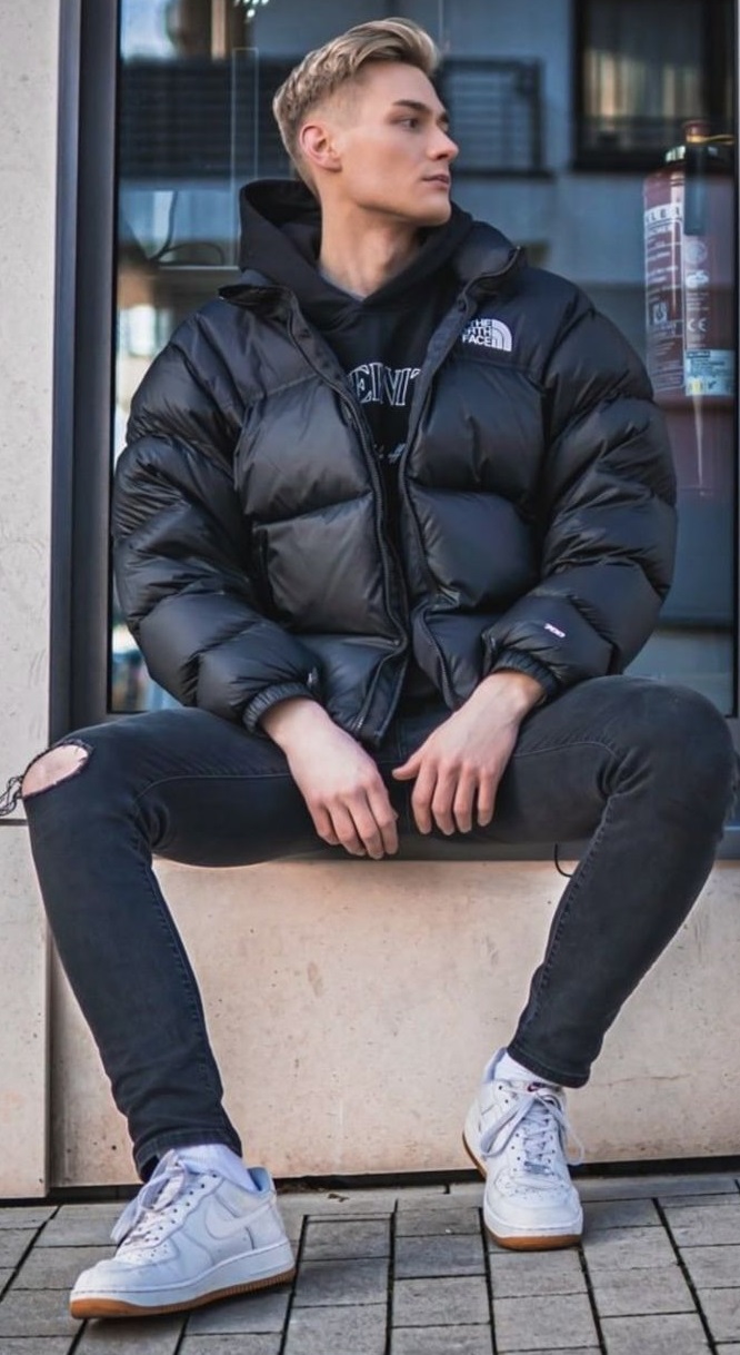 classic puffer jacket in black classic puffer jacket in black