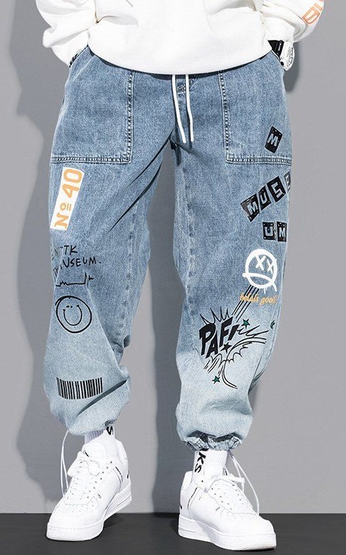 printed cargo denims with white sneakers printed cargo denims with white sneakers