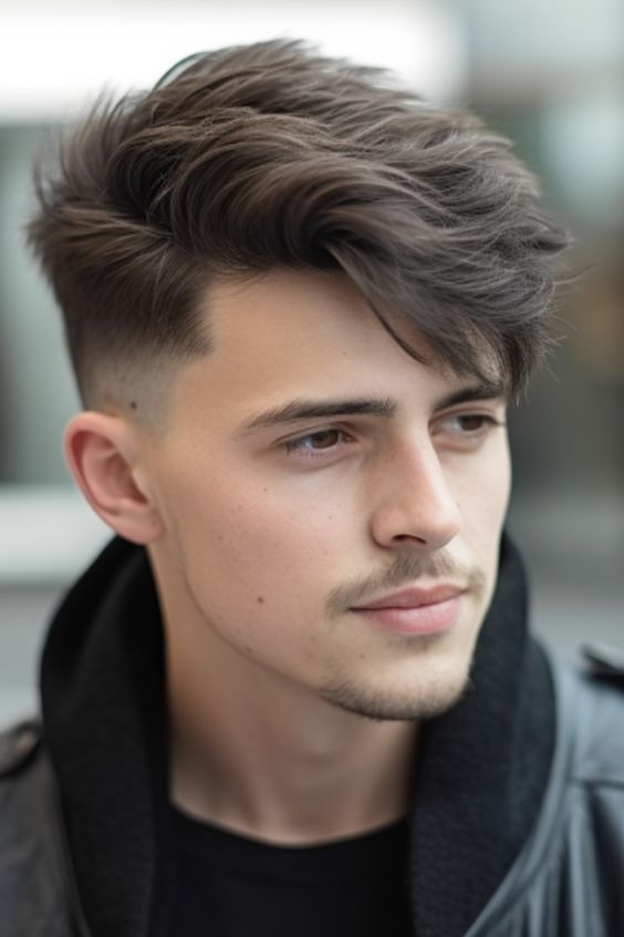 Long Fringe with Fade hairstyle Long Fringe with Fade hairstyle