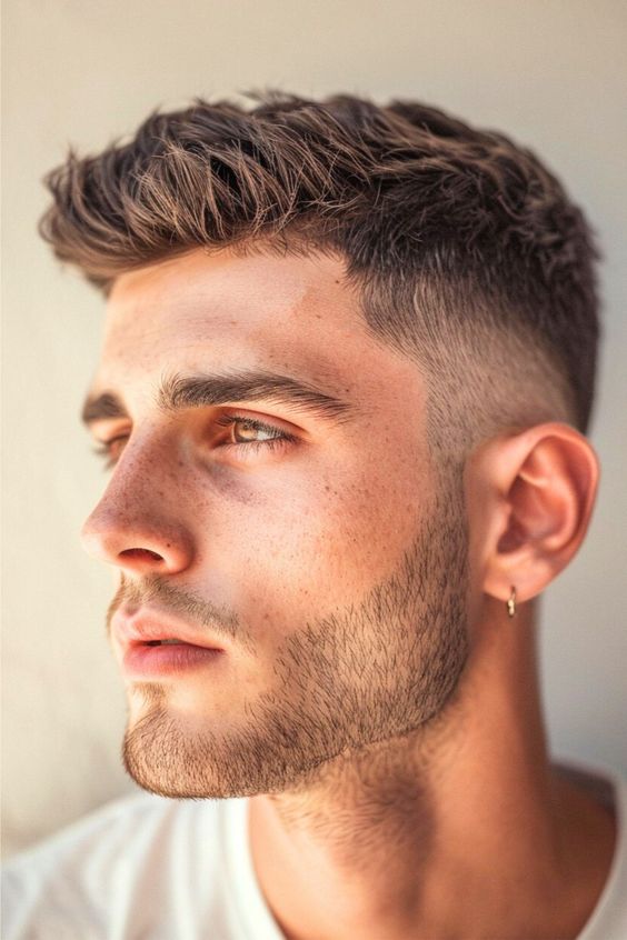 Classic Look with Crew Haircut Classic Look with Crew Haircut