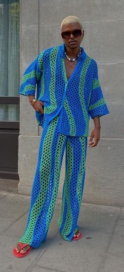 Blue And Green Crochet Coordset Blue And Green Crochet Coordset