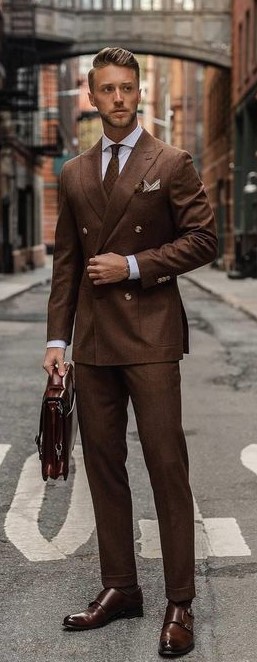 Brown Suit and Oxfords Brown Suit and Oxfords