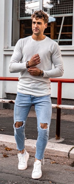 Crisp Pair of Jeans , White Sneakers Crisp Pair of Jeans , White Sneakers