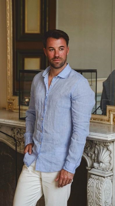 Linen Light Blue Shirt Linen Light Blue Shirt