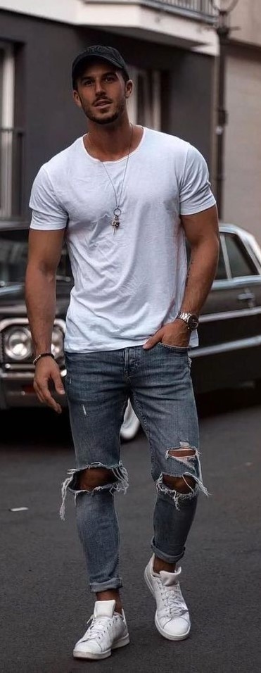 Slim-Fit Jeans with White Sneaker Slim-Fit Jeans with White Sneaker