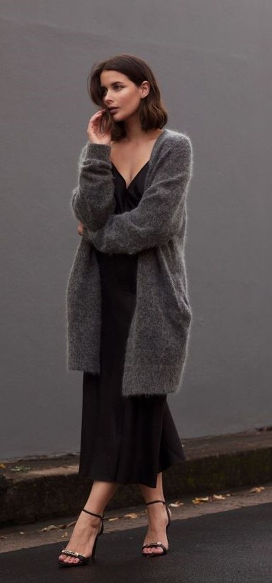 Dress Paired with a Cardigan Dress Paired with a Cardigan