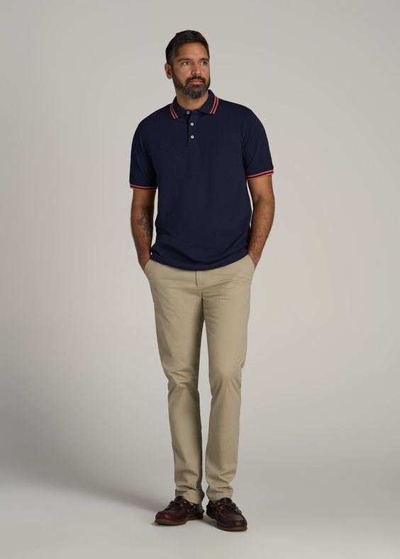 Contrast Tipped Polo With Trouser Contrast Tipped Polo With Trouser