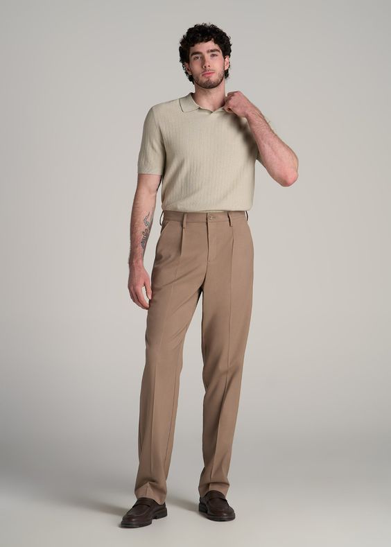 Pleated Trouser with Polo T-Shirt Pleated Trouser with Polo T-Shirt