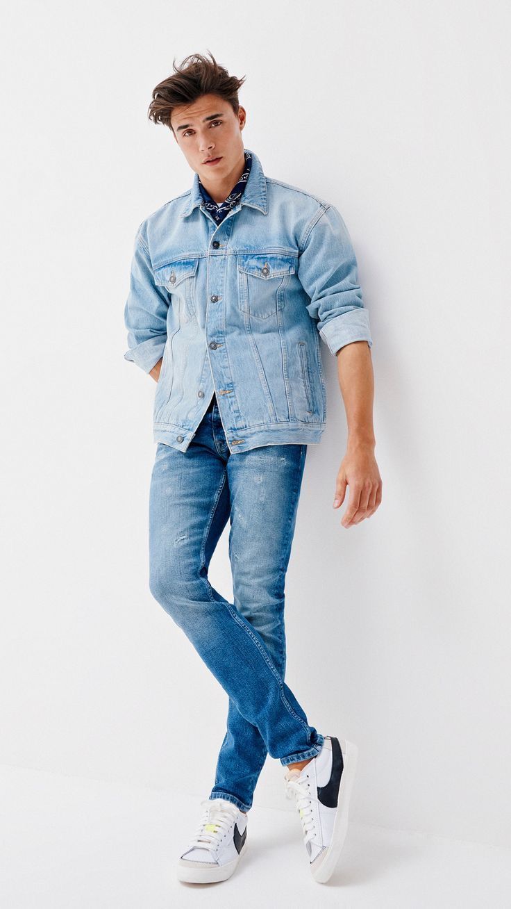 Denim Jacket With Denim Jeans Denim Jacket With Denim Jeans