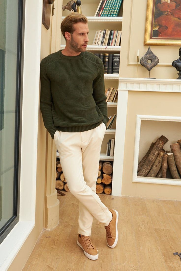 Green Sweater With White Pants Green Sweater With White Pants