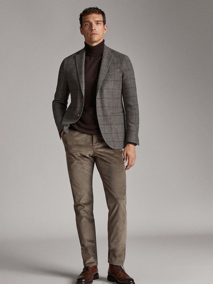 Grey Tweed Jacket with Turtleneck Grey Tweed Jacket with Turtleneck