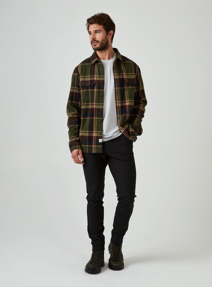 Plaid Shirt in Olive Shade Plaid Shirt in Olive Shade