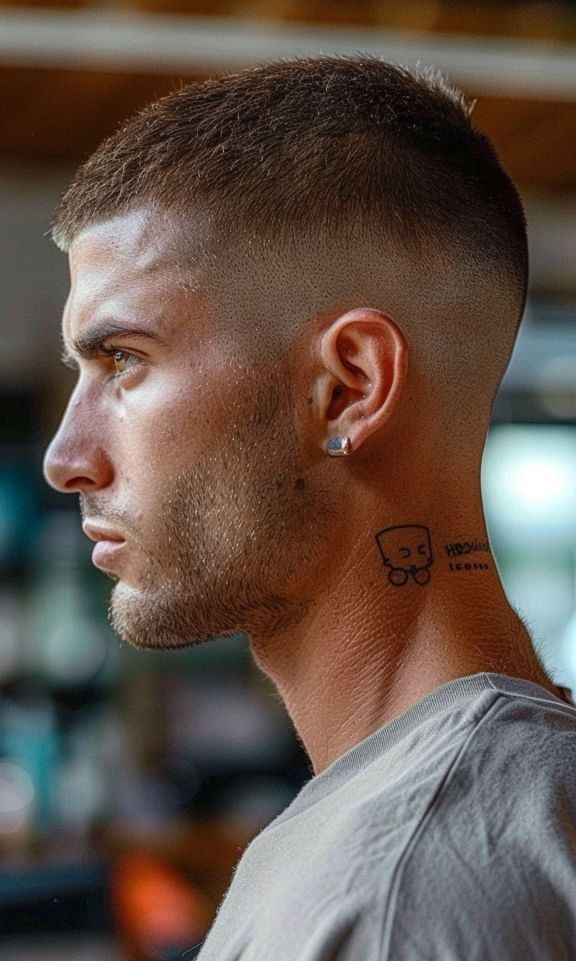 Clean Look With Buzz Cut Clean Look With Buzz Cut
