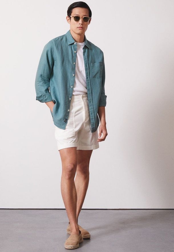 Espadrilles with Linen Shorts and Button-down Espadrilles with Linen Shorts and Button-down