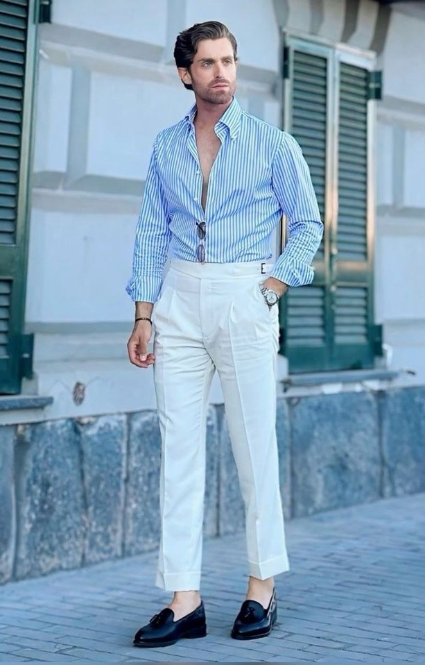 Leather Loafers with Trousers and Shirt for men Leather Loafers with Trousers and Shirt for men