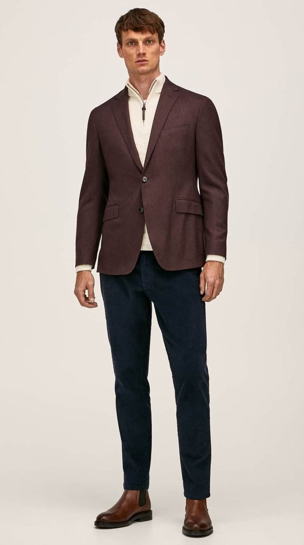 Suede Chelsea Boots and Slim Trousers with Blazer Suede Chelsea Boots and Slim Trousers with Blazer