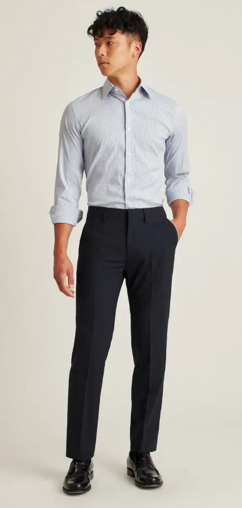 Wingtip Brogues with Tapered Trousers and Dress Shirt Wingtip Brogues with Tapered Trousers and Dress Shirt