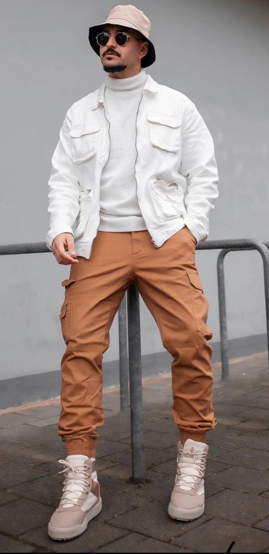 Bucket Hat With Jacket With Cargo Pants Bucket Hat With Jacket With Cargo Pants