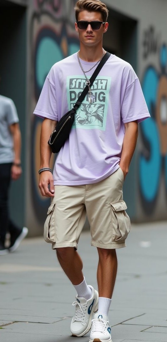 Graphic T-shirt With Cargo Shorts Graphic T-shirt With Cargo Shorts