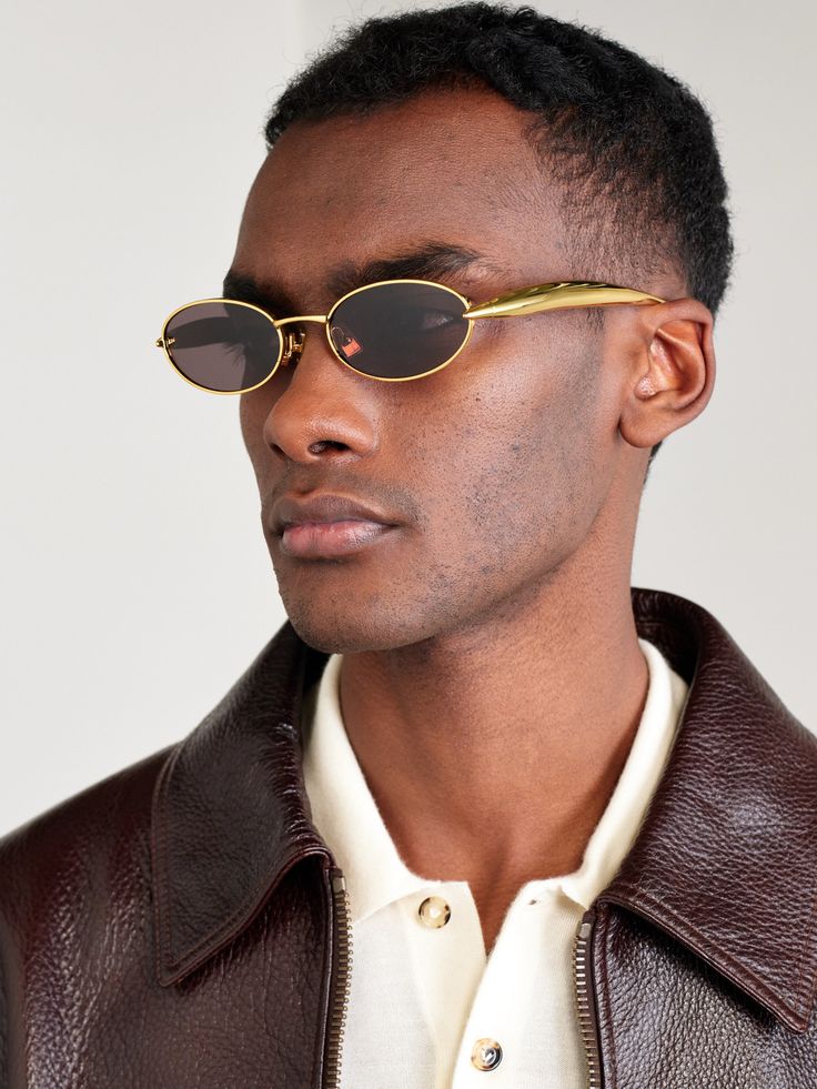 Oval-Frame Gold-Tone Sunglasses Oval-Frame Gold-Tone Sunglasses