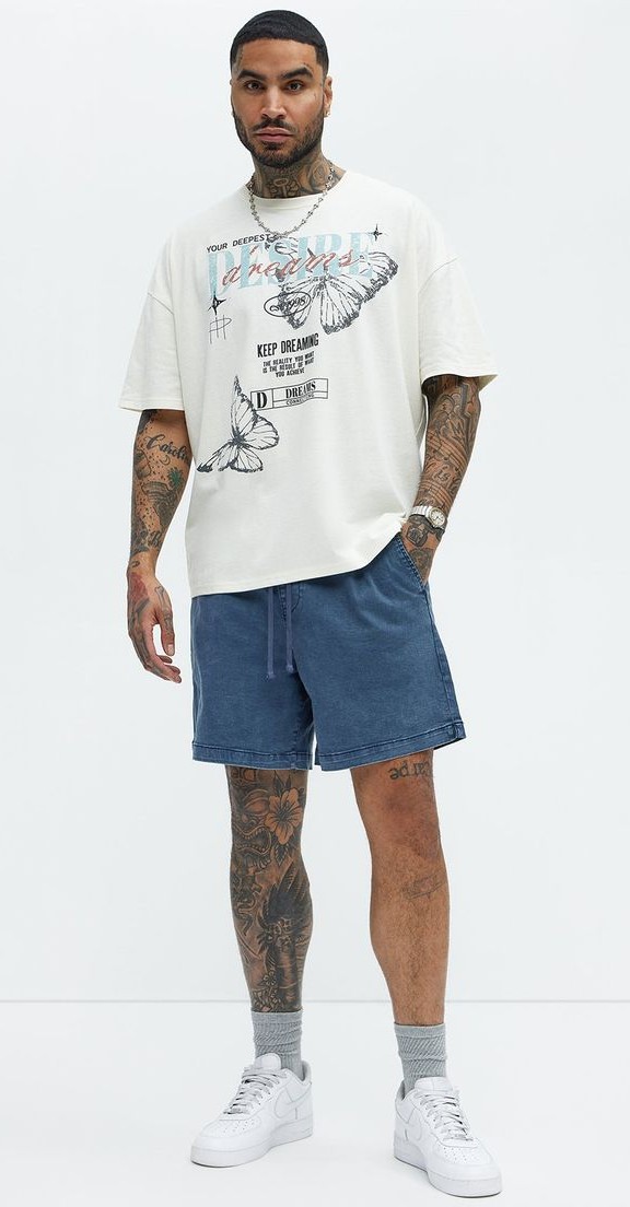 Oversized Graphic Tee With Shorts Oversized Graphic Tee With Shorts