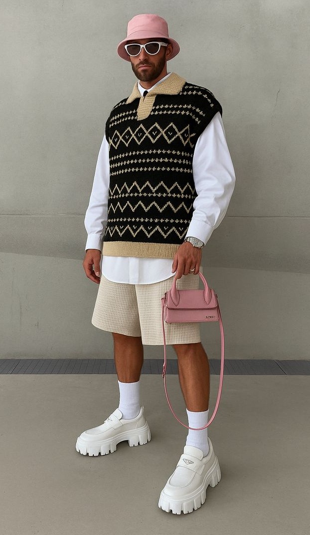 Sweater With Shorts and Shirt With Bucket Hat Sweater With Shorts and Shirt With Bucket Hat