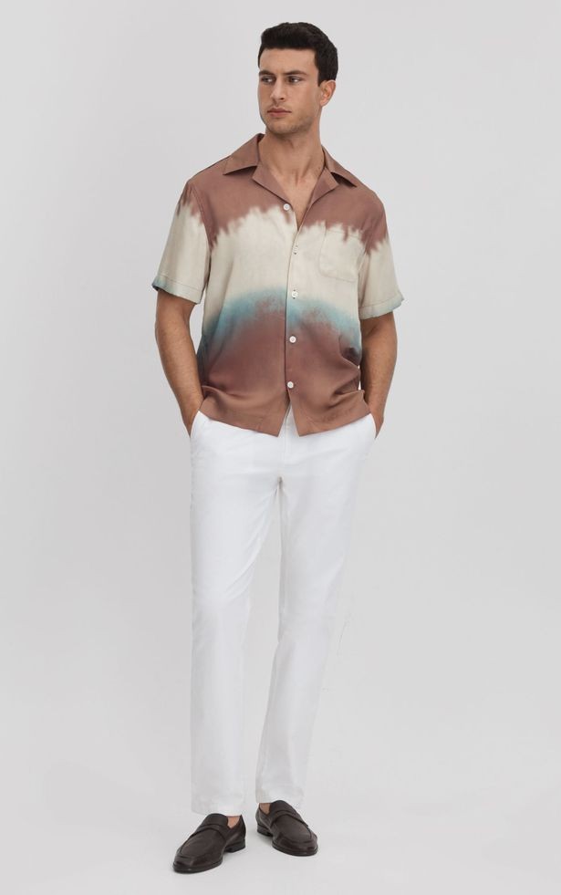 Ombre Print Cuban Collar Shirt Ombre Print Cuban Collar Shirt