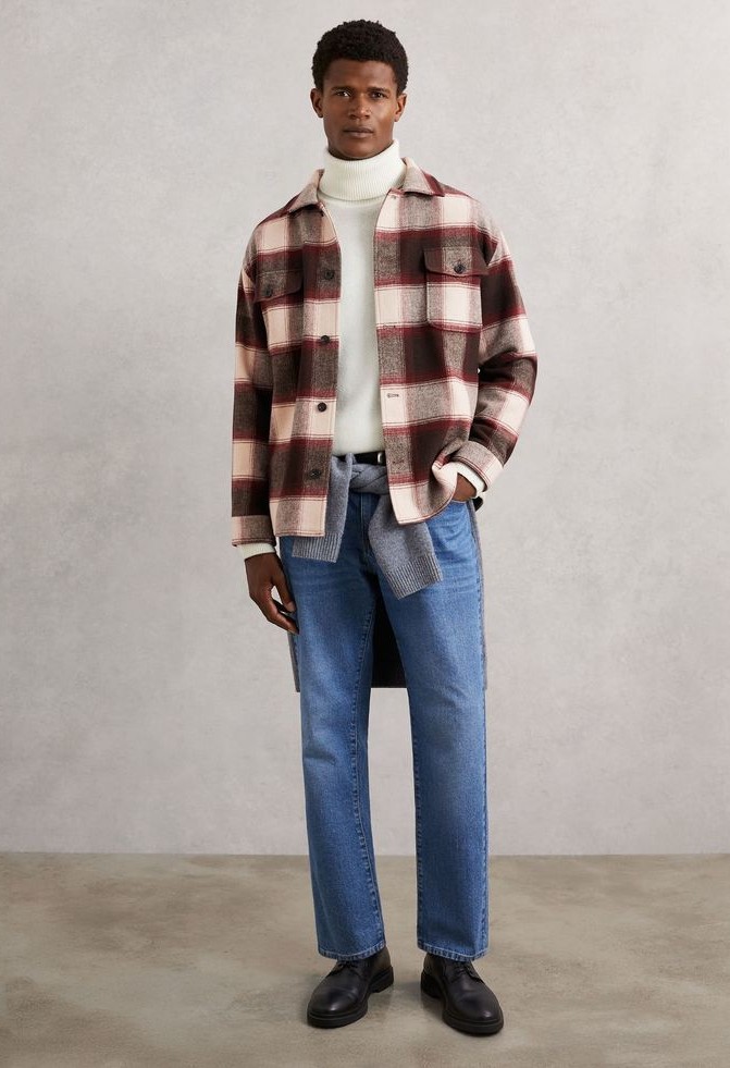 Turtleneck with Flannel Shirt Turtleneck with Flannel Shirt